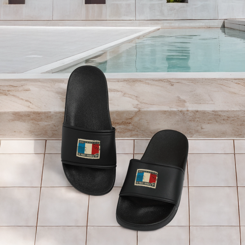 Claquettes originales avec timbre de France - noir
