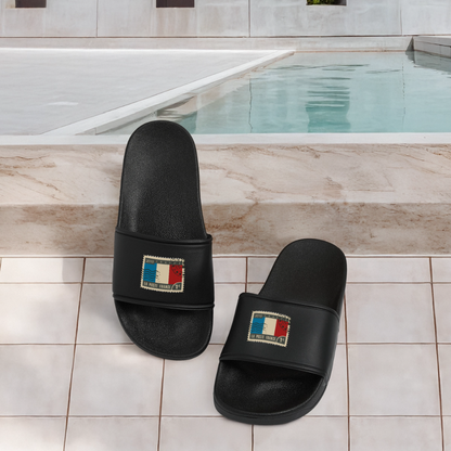 Claquettes originales avec timbre de France - noir