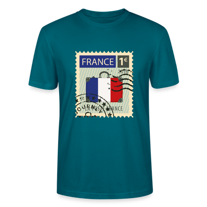 Timbre de France | T-shirt - bleu océan