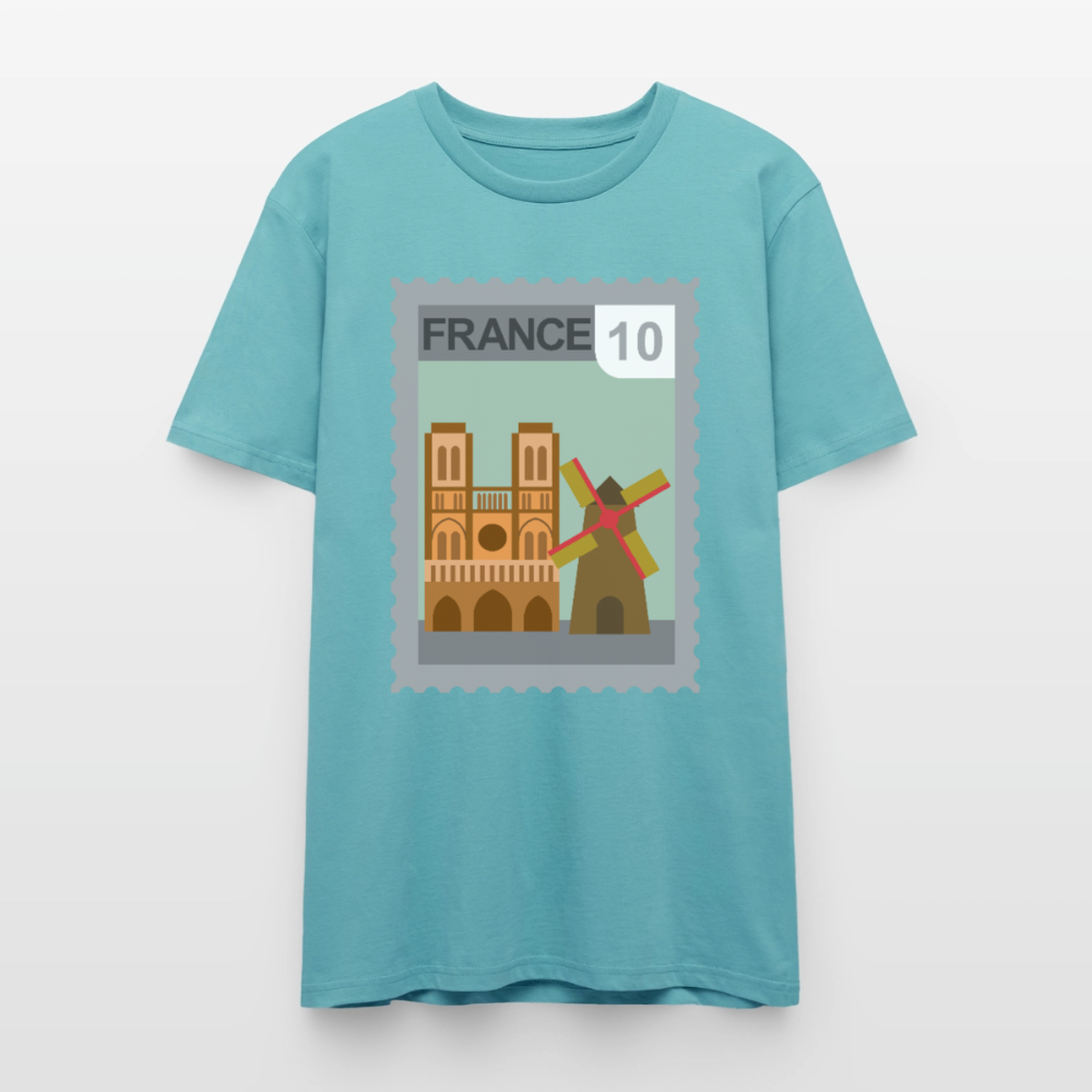 Timbre France Cathédrale | T-shirt  Unisexe - turquoise pastel
