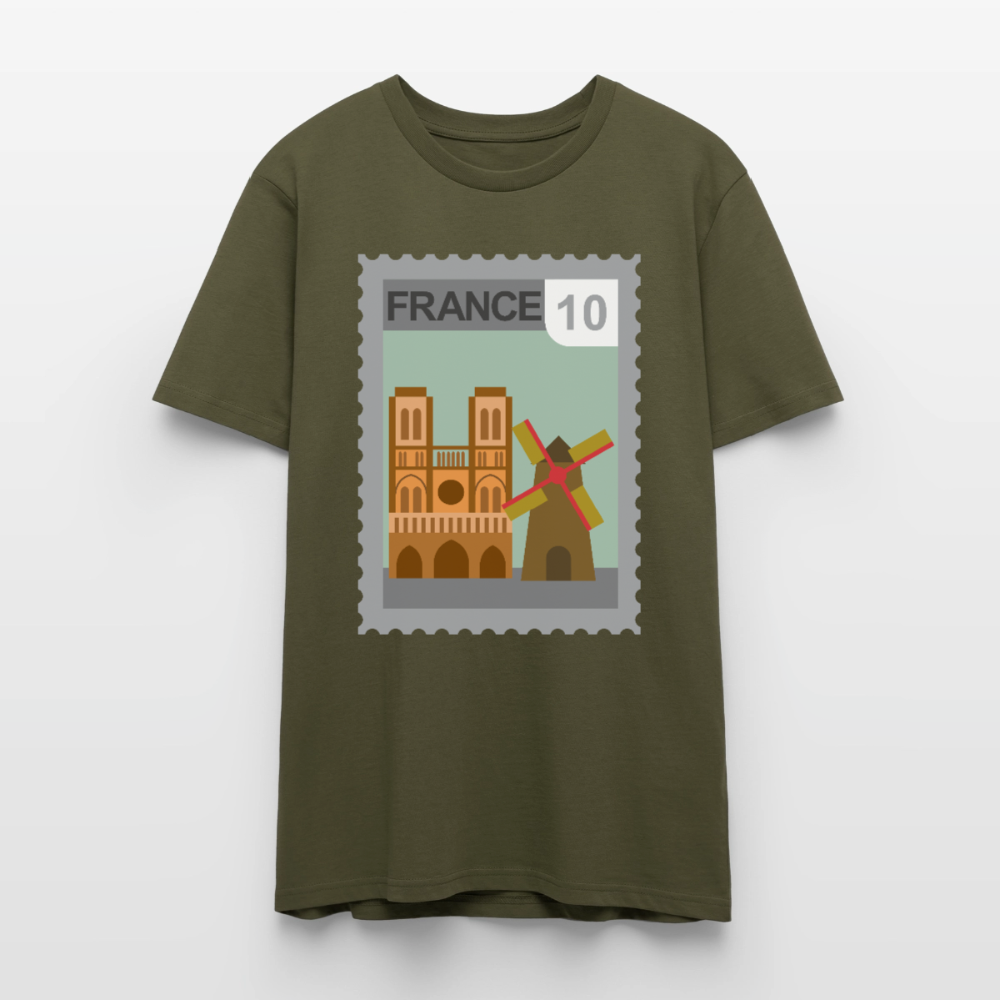 Timbre France Cathédrale | T-shirt  Unisexe - kaki