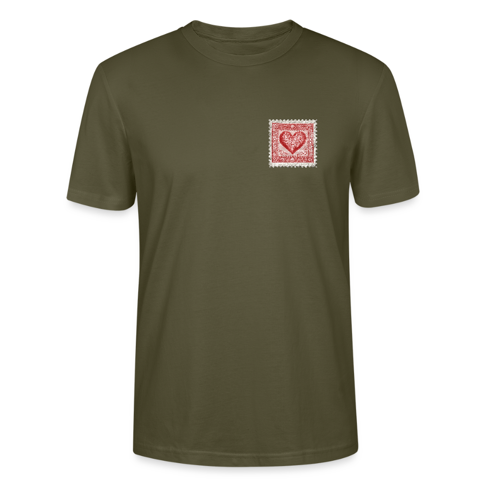 🫶🏼Timbre Cœur – Simple | T-shirt unisexe 🫶🏼 - kaki