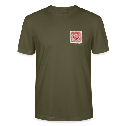 🫶🏼Timbre Cœur – Simple | T-shirt unisexe 🫶🏼 - kaki