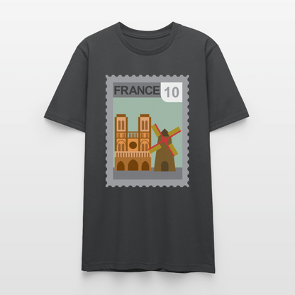 Timbre France Cathédrale | T-shirt  Unisexe - charbon