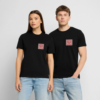 🫶🏼Timbre Cœur – Simple | T-shirt unisexe 🫶🏼 - noir
