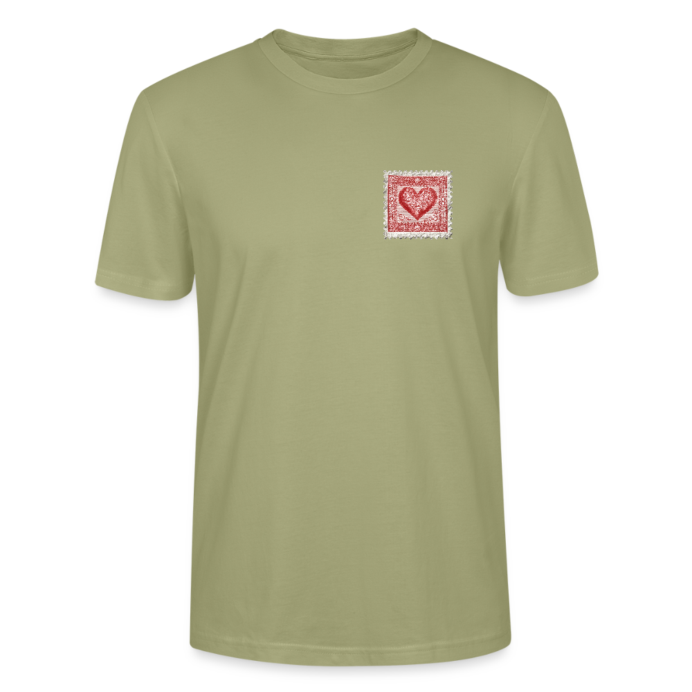 🫶🏼Timbre Cœur – Simple | T-shirt unisexe 🫶🏼 - vert brouillard