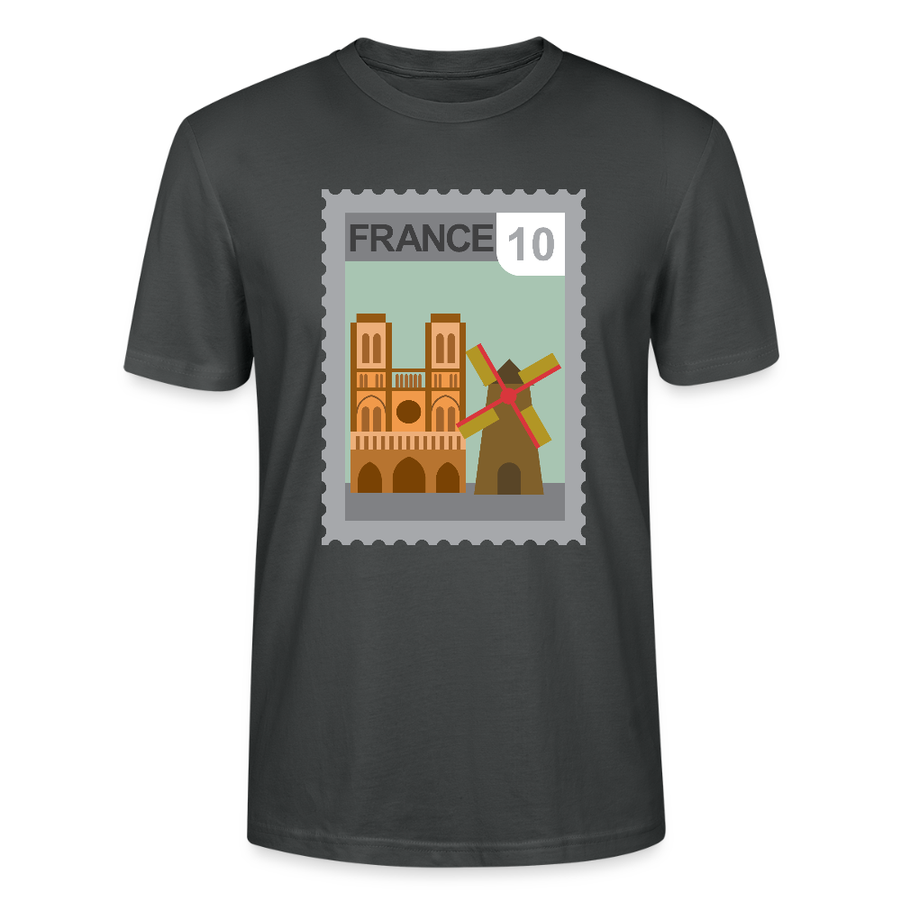 Timbre France Cathédrale | T-shirt  Unisexe - charbon