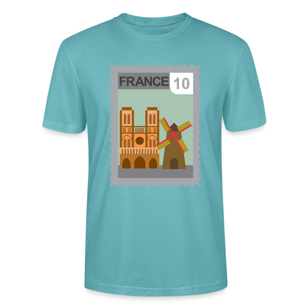 Timbre France Cathédrale | T-shirt  Unisexe - turquoise pastel