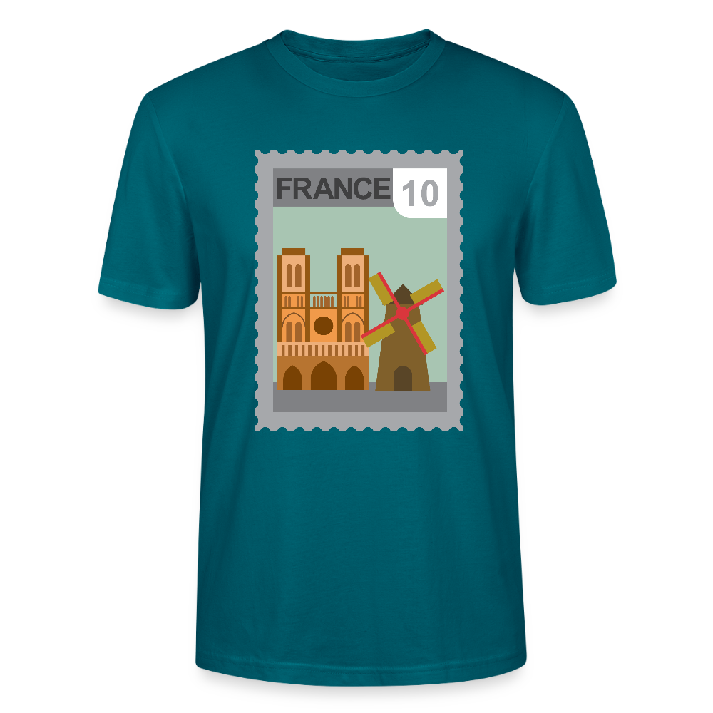 Timbre France Cathédrale | T-shirt  Unisexe - bleu océan