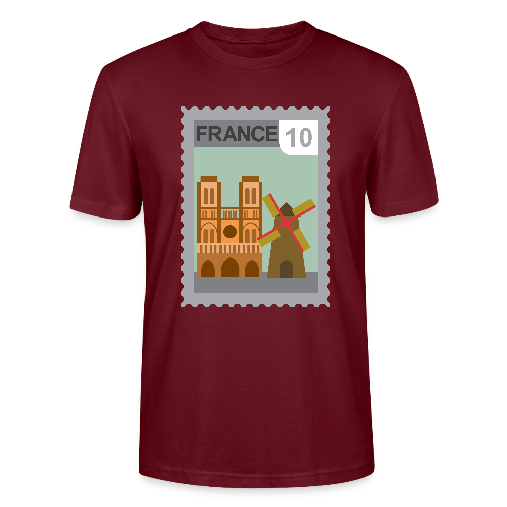 Timbre France Cathédrale | T-shirt  Unisexe - bordeaux