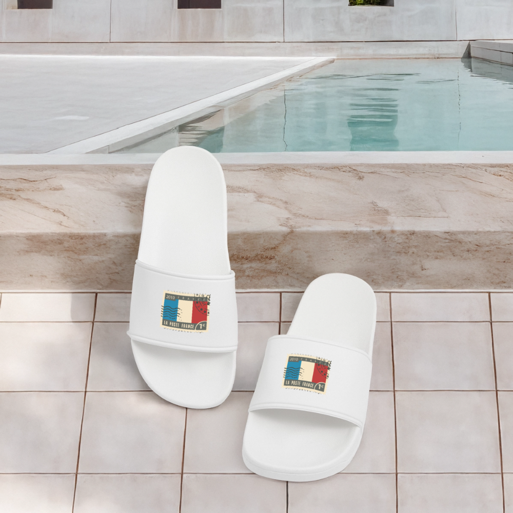 Claquettes originales avec timbre de France - blanc