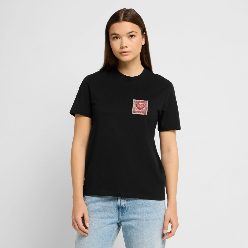 🫶🏼Timbre Cœur – Simple | T-shirt unisexe 🫶🏼 - noir