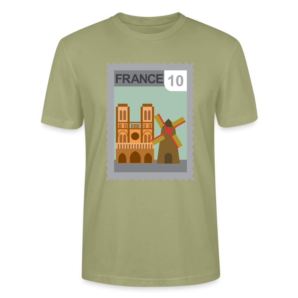 Timbre France Cathédrale | T-shirt  Unisexe - vert brouillard