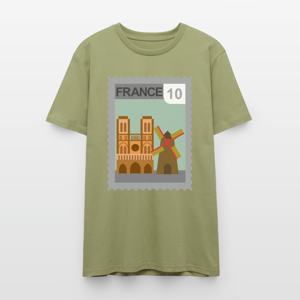Timbre France Cathédrale | T-shirt  Unisexe - vert brouillard