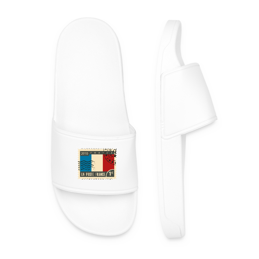Claquettes originales avec timbre de France - blanc