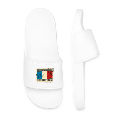 Claquettes originales avec timbre de France - blanc