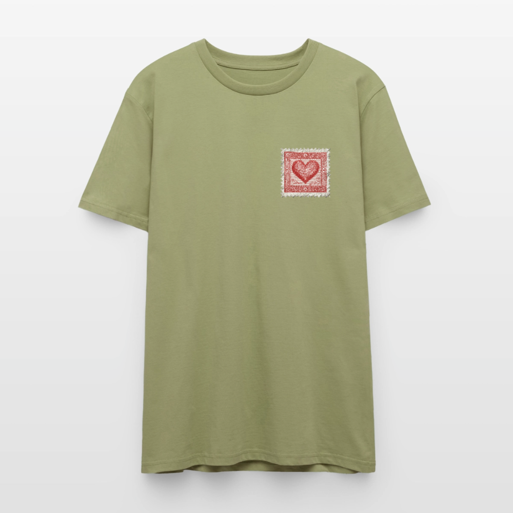 🫶🏼Timbre Cœur – Simple | T-shirt unisexe 🫶🏼 - vert brouillard