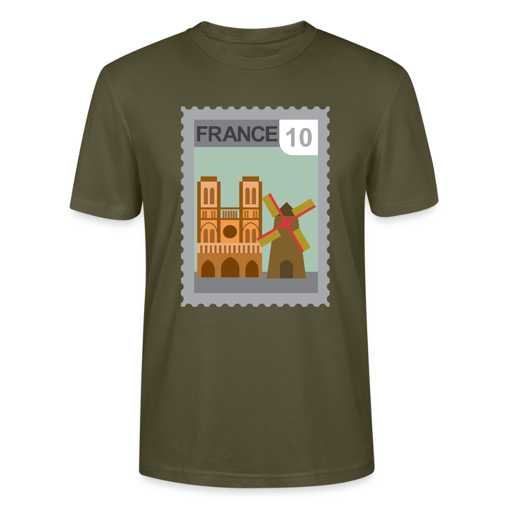 Timbre France Cathédrale | T-shirt  Unisexe - kaki