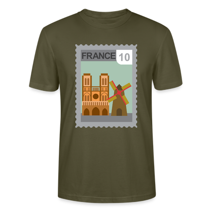 Timbre France Cathédrale | T-shirt  Unisexe - kaki