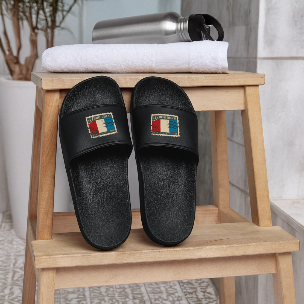 Claquettes originales avec timbre de France - noir