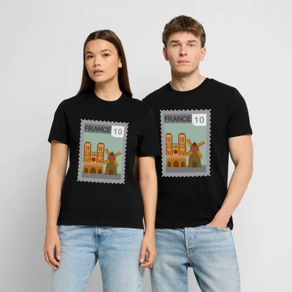 Timbre France Cathédrale | T-shirt  Unisexe - noir