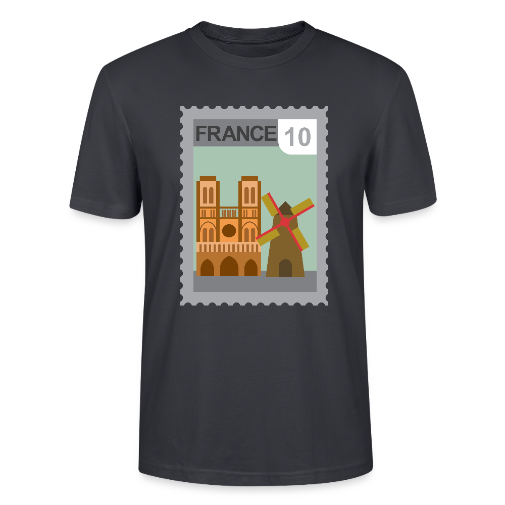 Timbre France Cathédrale | T-shirt  Unisexe - bleu gris foncé