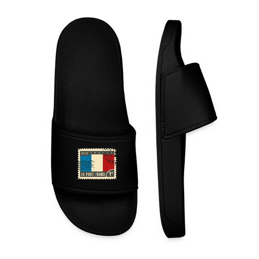 Claquettes originales avec timbre de France - noir
