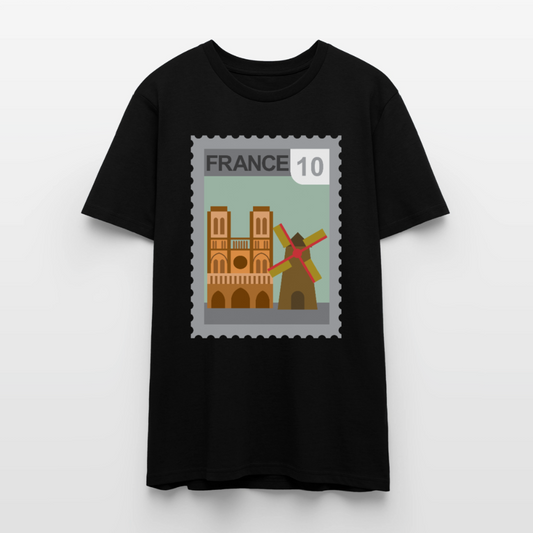 Timbre France Cathédrale | T-shirt  Unisexe - noir