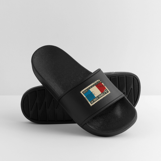 Claquettes originales avec timbre de France - noir