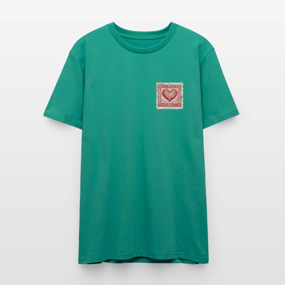 🫶🏼Timbre Cœur – Simple | T-shirt unisexe 🫶🏼 - vert-bleu